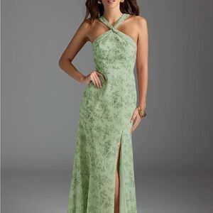 Azazie Green Floral Bridesmaids Dress